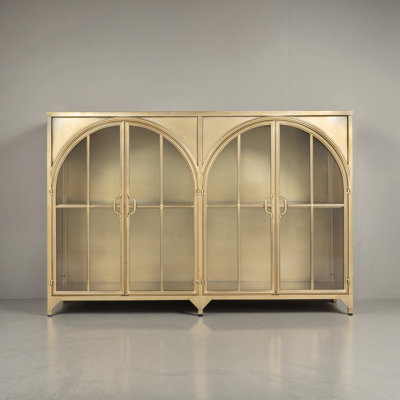 Parisian Arched Glass Door Metal Sideboard
