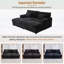 Très grand canapé-lit double surdimensionné avec revêtement moelleux, ports USB, porte-gobelets et coussins de soutien pour un confort et une commodité ultimes.-133426803
