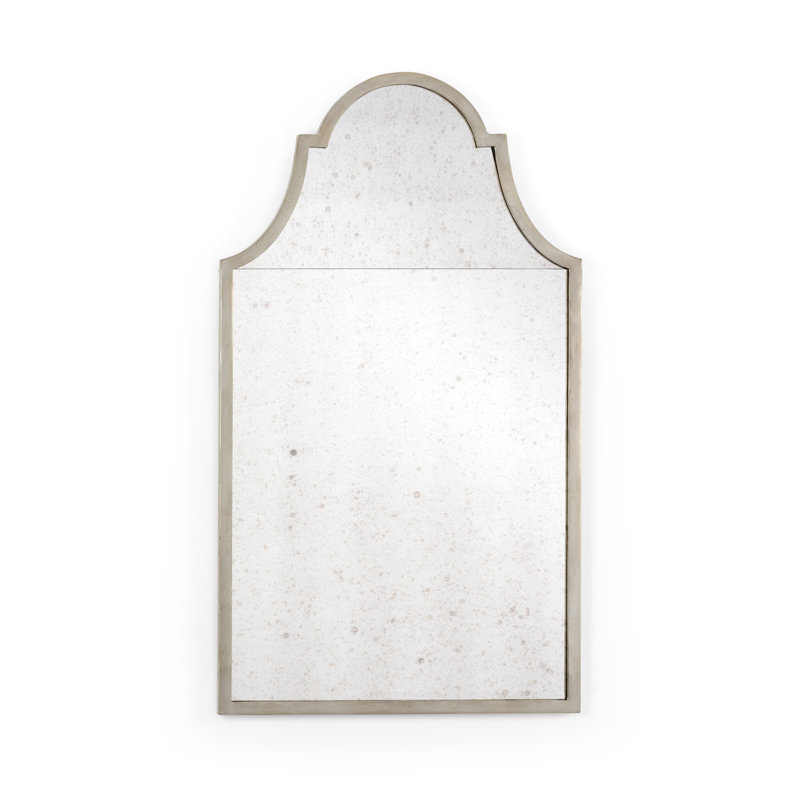 Antique Silver Arched Wood Wall Mirror