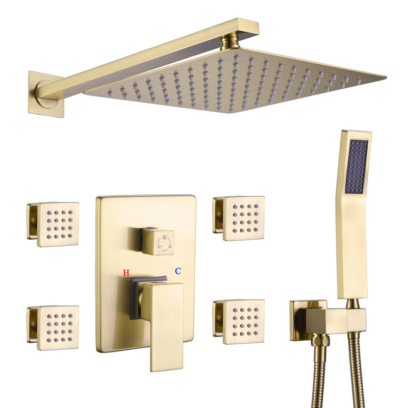 All-In-One Kit with Rough in-Valve, Brushed Gold