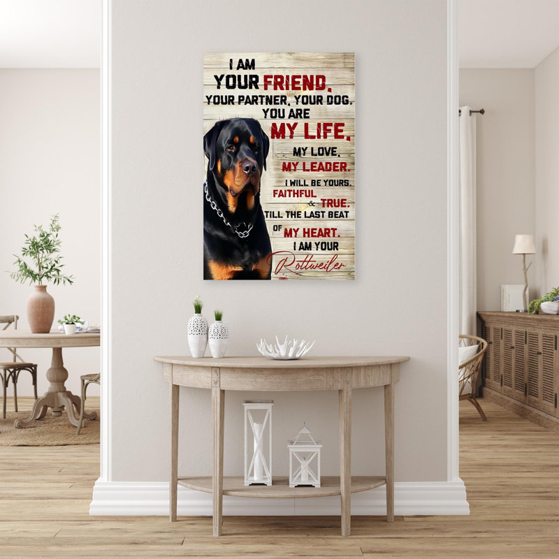 «I Am Your Rottweiler», impression sur toile, H 36 po x l 24 po x P 1,25 po