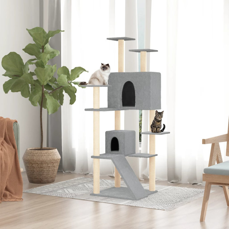153cm H Cat Tree, Light Grey