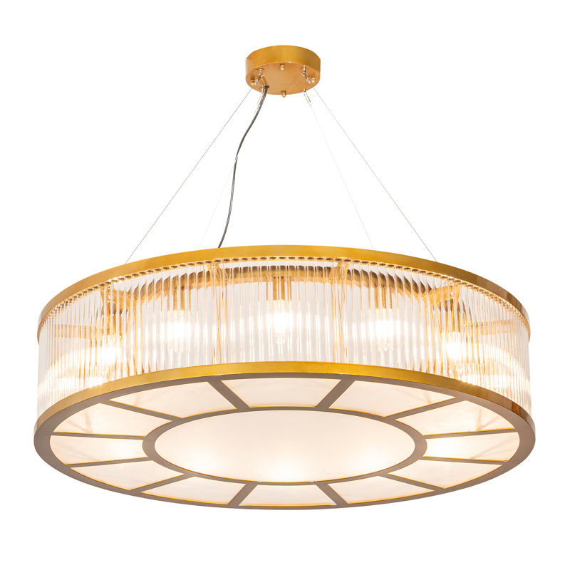 12 - Light Dimmable Drum Chandelier