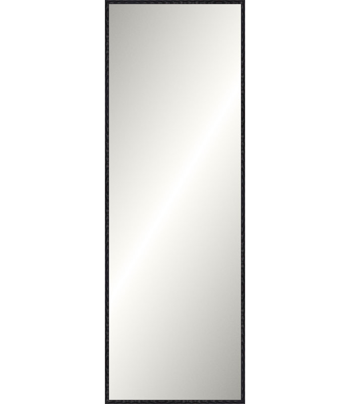 Antique Black Wave Signature Mirror, Slim Leaner