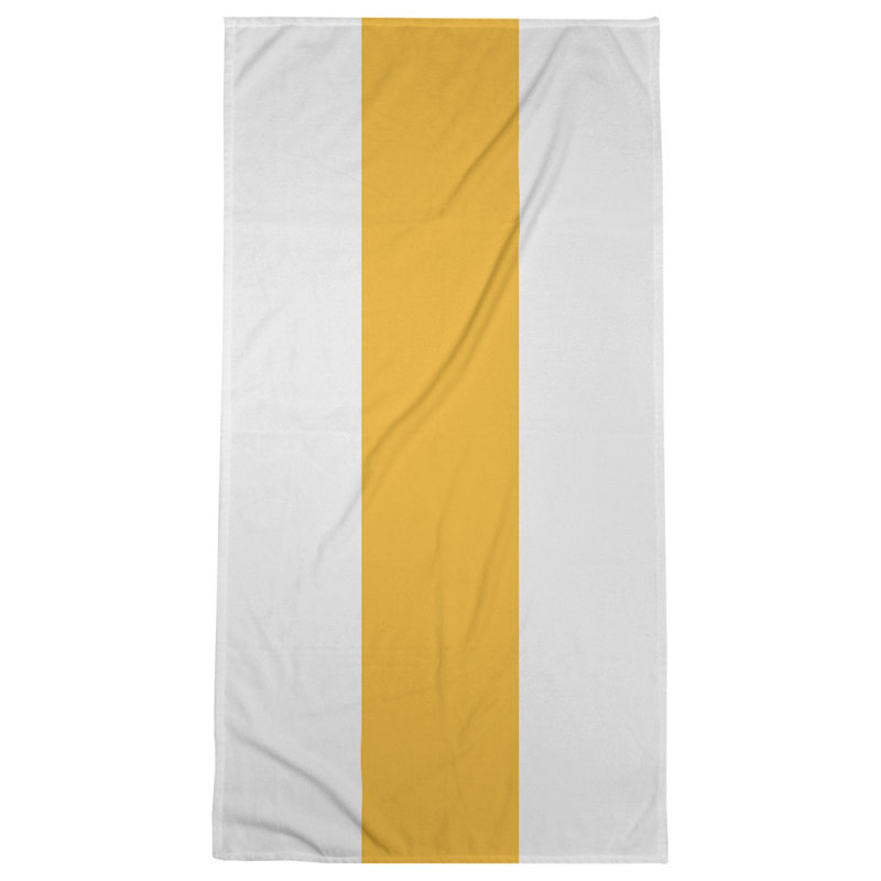 Boston Lightweight Beach Towel, White/Yellow/White, Poly/Cotton
