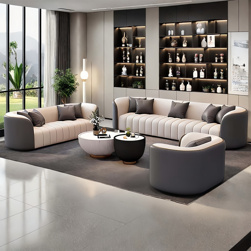 Ensemble de canapé de réception gris Premium