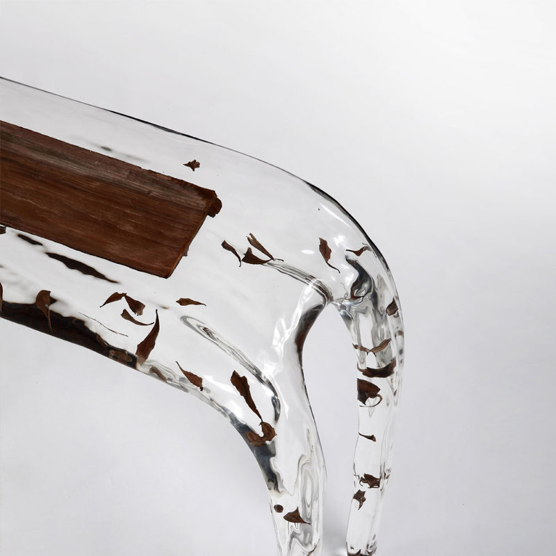 Crystal Wood Console Table