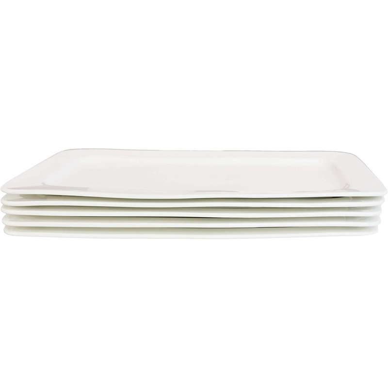 Assiette plate en porcelaine blanche Ebros
