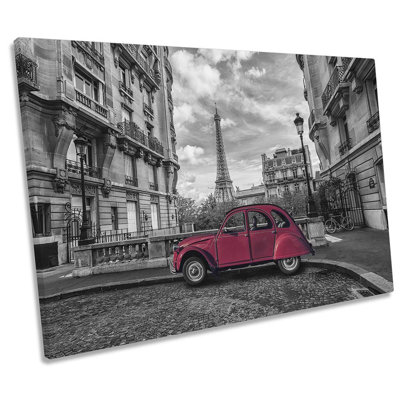 Vintage Car Paris France - Wrapped Canvas Print
