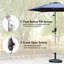 Parasol de table d'extérieur 7,5 pi, et élégant, résistant, hydrofuge, pour piscine, bleu marine, soleil, protection, manivelle inclinable, jardin, terrasse,
