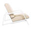Outdoor Lounge Chair With Beige Cushion And White Wood - Ideal For Poolside Or Fire Pit Reading Relaxing-754835628