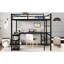 Lit mezzanine en métal noir avec bureau - Espace et pour les petites chambres-925432240-925432247