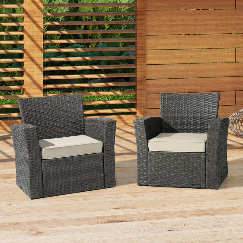 Outdoor Chair Cushion with Double Welt 20" x 19.5" x 4", Beige