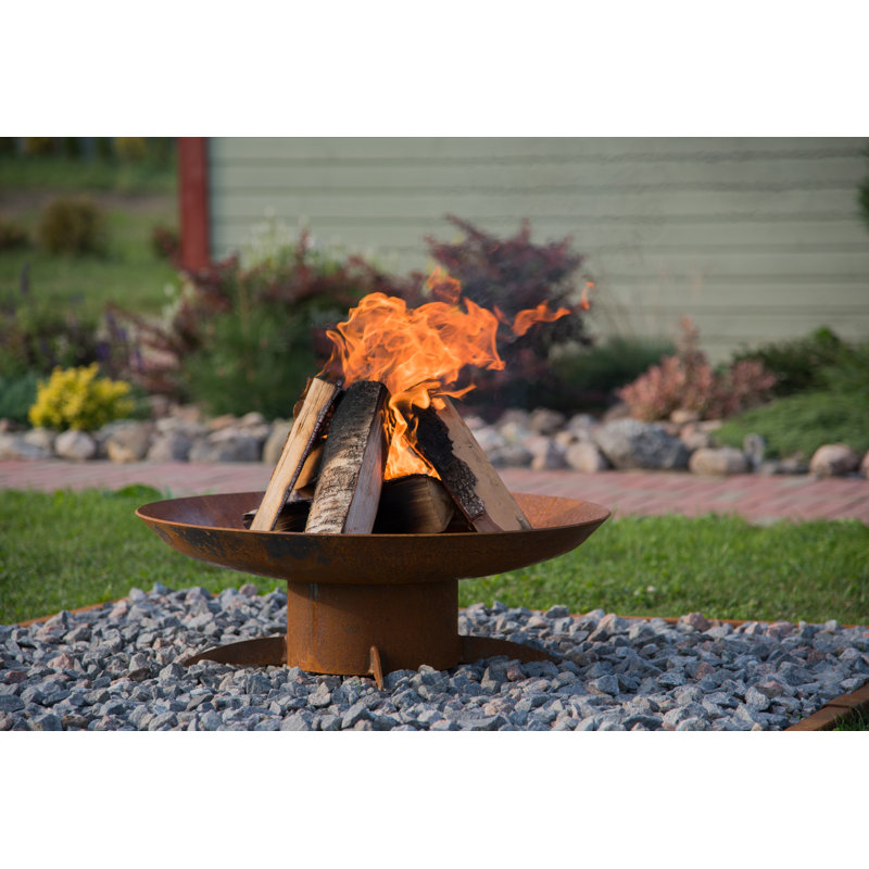 Round Steel Wood Burning Smokeless Fire Pit, 26cm H x 67cm W x 67cm D