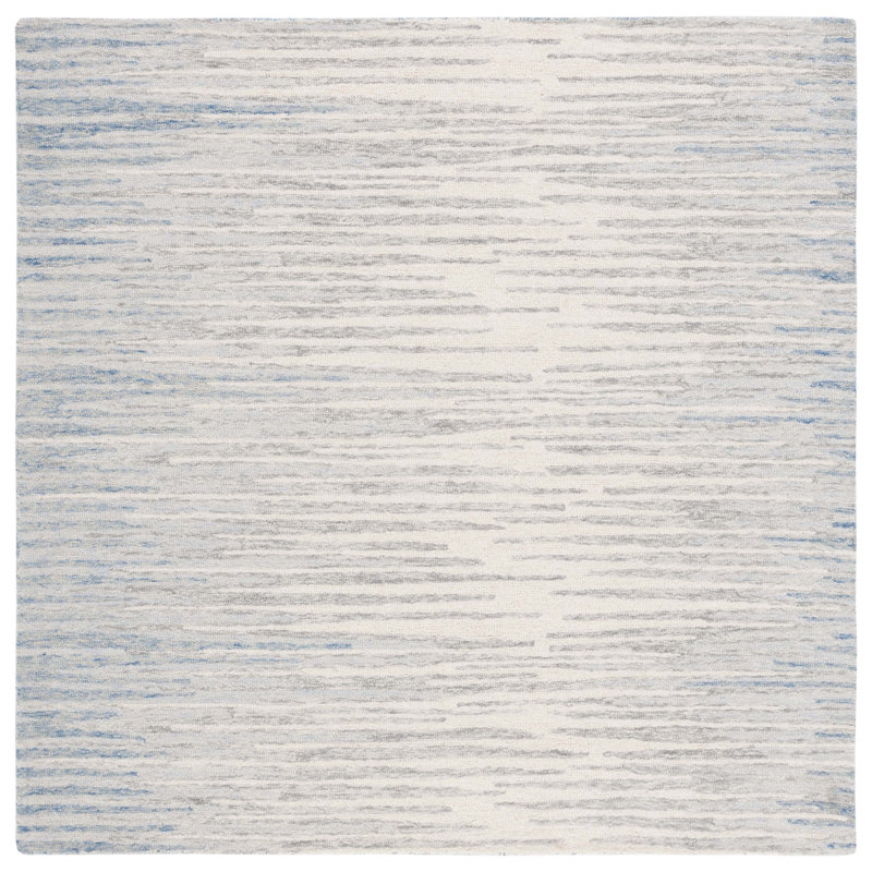 Abstract Hand Tufted Wool Abstract Rug, Square 6'