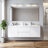 60" Floating Wall‑Mount Bathroom Vanity, Wood Melamine Cabinet with Resin & Calcium Carbonate Integrated Sink-245553183