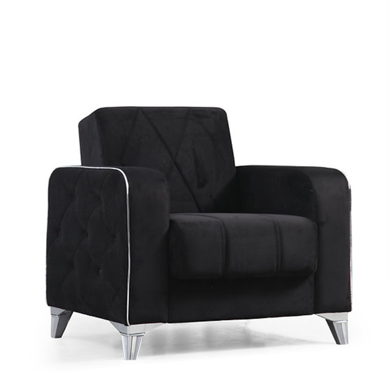 Fauteuil Efes, Velours noir