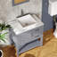 Meuble-lavabo de salle de bain 30 po avec poignée en bronze chic et plateau à motif marbré