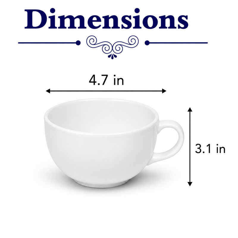 Tasse à cappuccino en porcelaine | Ivoire | 9,5 oz