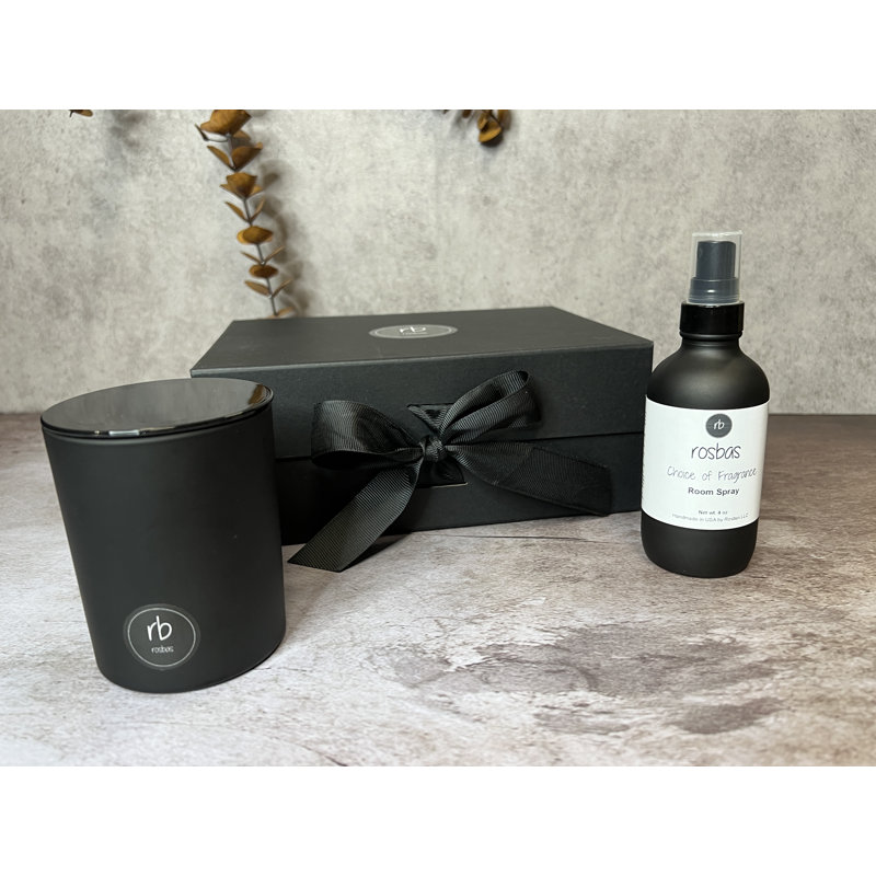 Room Spray and Candle Gift Set Boxed, Peppermint/Eucalyptus