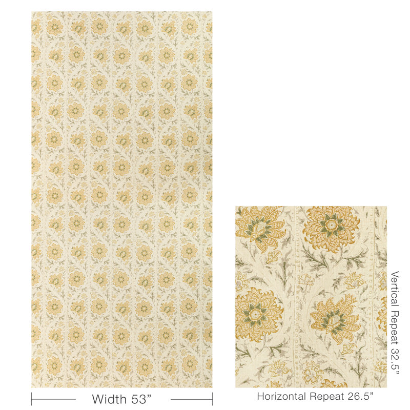 Calico Vine Fabric, Marigold