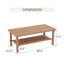 Table basse Concettino de l 43,3 po avec rotin et plateau en bois manufacturé