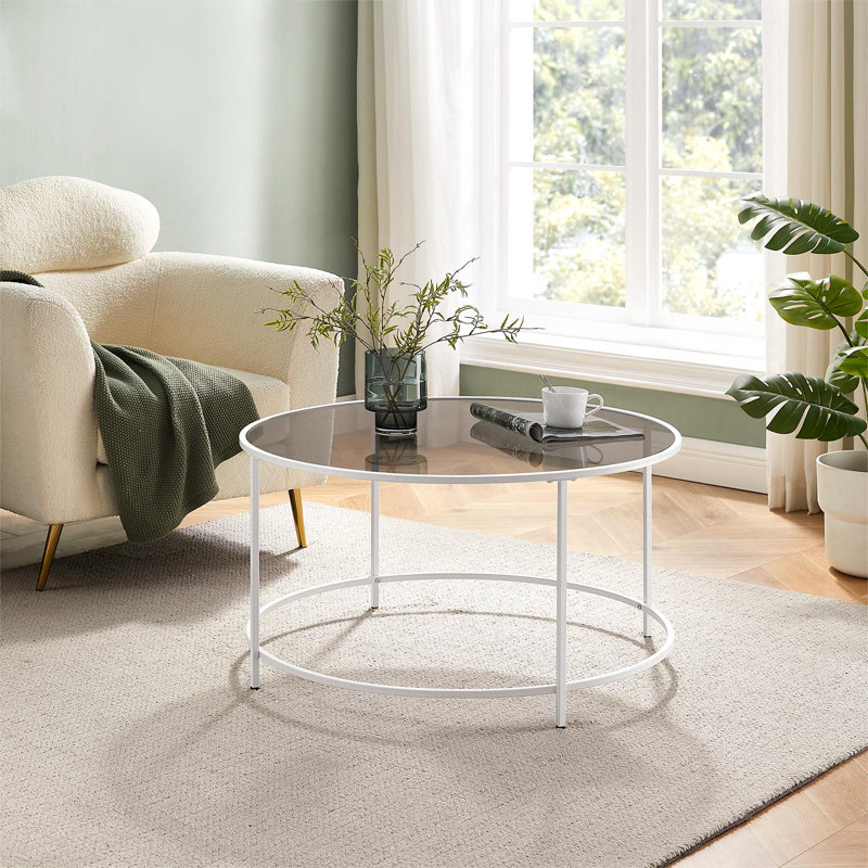 Adiline Frame Coffee Table, White, Grey