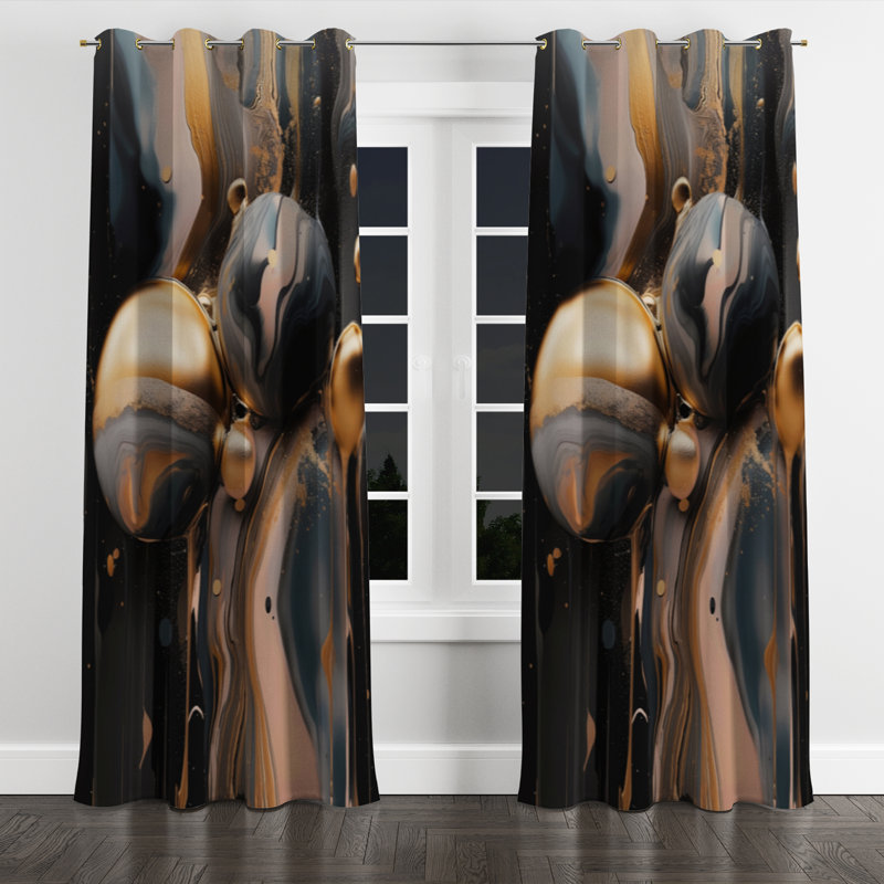 Averlie - Rideau à œillets moderne - Velours obscurcissant - 1 panneau, L 52 po x L 108 po, Golden Grommets