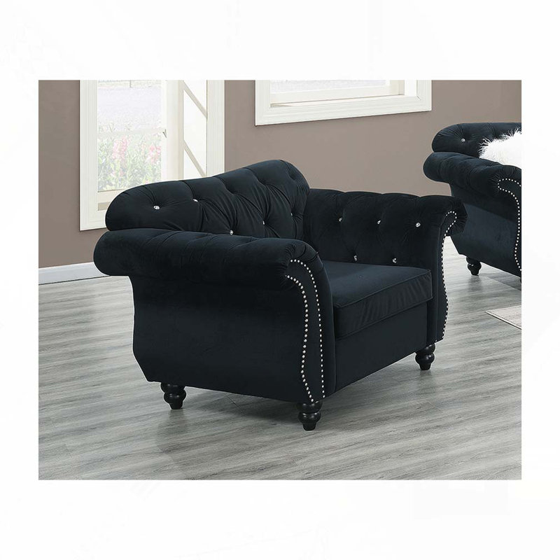 Chaise en velours noir