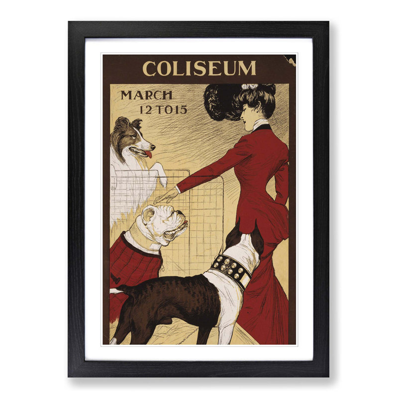 Vintage Dog Show 2 Framed Vintage Advertisement - Framed Print, Black
