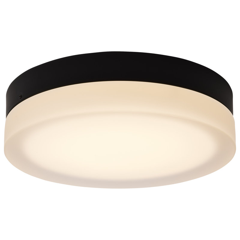Plafonnier encastré en verre à DEL, H 3,13 po x l 11 po x P 11 po, Noir