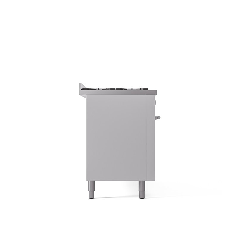 Plaque chauffante à deux brûleurs 60 po ILVE Professional Plus II II, Gaz naturel, Blanc / acier inoxydable