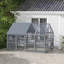 PawHut 9.2' Catio, Outdoor Cat Enclosure House W/ Condos & Canopy, Grey,wood