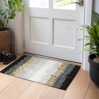 Tapis noir en tweedy lavable à la machine Premium