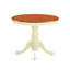 L'ensemble de table de salle à manger 3 pièces pour petits espaces comprend une table de cuisine ronde avec piédestal et 2 chaises de salle à manger, babeurre et cerise-648835370-554688378-554688375