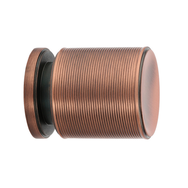 Monaco Cylindrical Knob, 1.26" H x 1.25" W x 1.25" D, Brush Brass/White