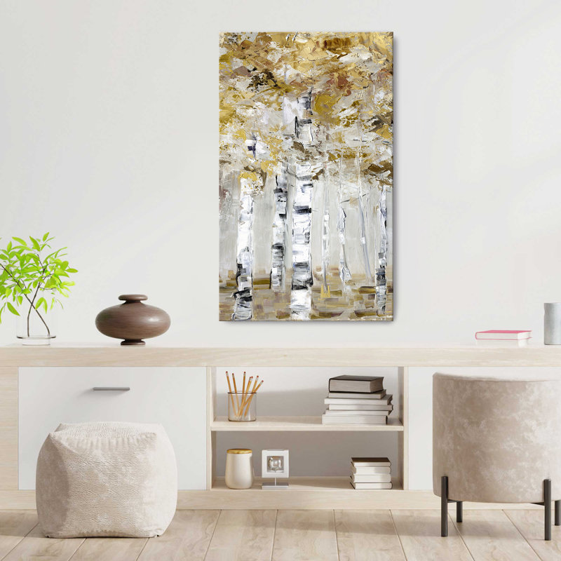 "Neutral Birch I" par Sally Swatland, reproduction sur toile, H 30 po x l 18 po x P 1 po