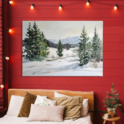 Winter Forest Frosty Hills Canvas, design by Petal Prints Design