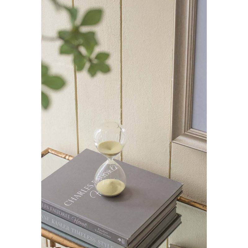 8” Decorative Hourglass Timer with Beige Sand, 30-Minute Traditional Timepiece for Living Room, Bedroom, Kitchen, or Office