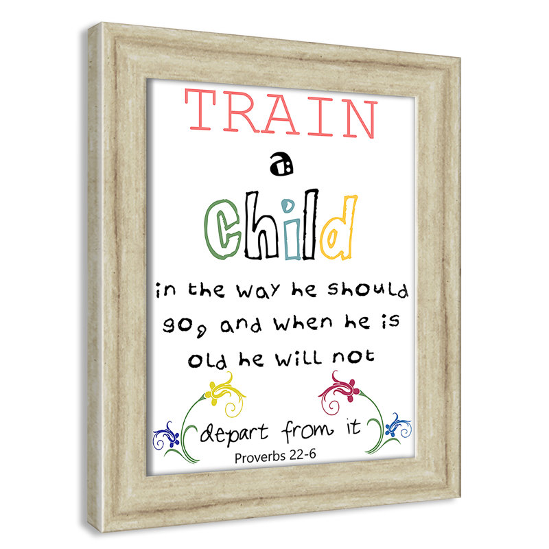 «Train a Chile Train a Child», impression sur papier, H 10 po x l 8 po x P 0,6 po, Cadre plat beige