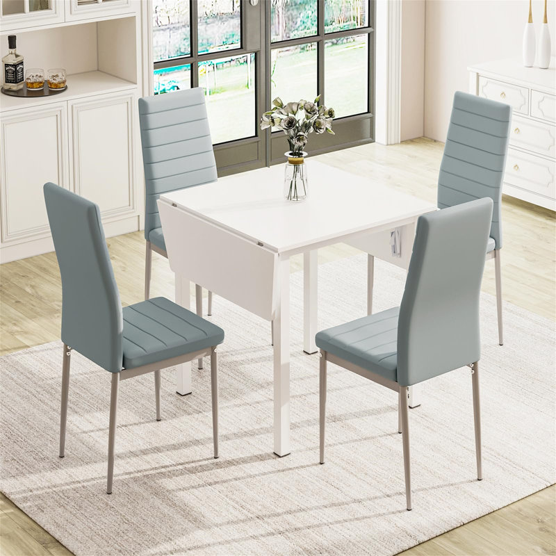 Canita 4 - Person Dining Set, Grey, White