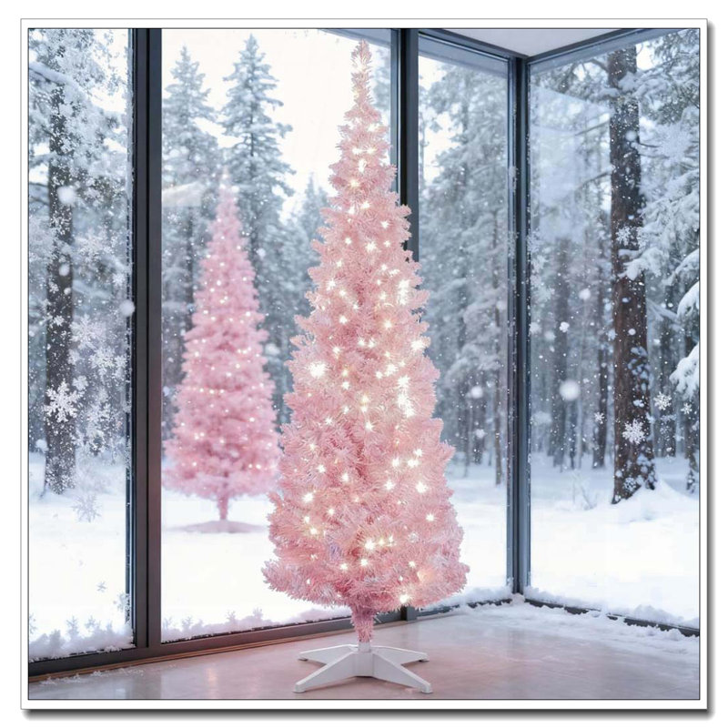 Arbre de Noël rose 5 pi