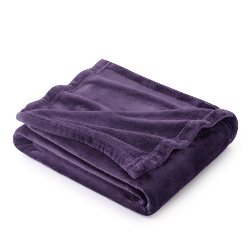 Bedsure Soft Fluffy Fleece Throw Blanket for Sofas&Beds, Purple, 200cm x 150cm
