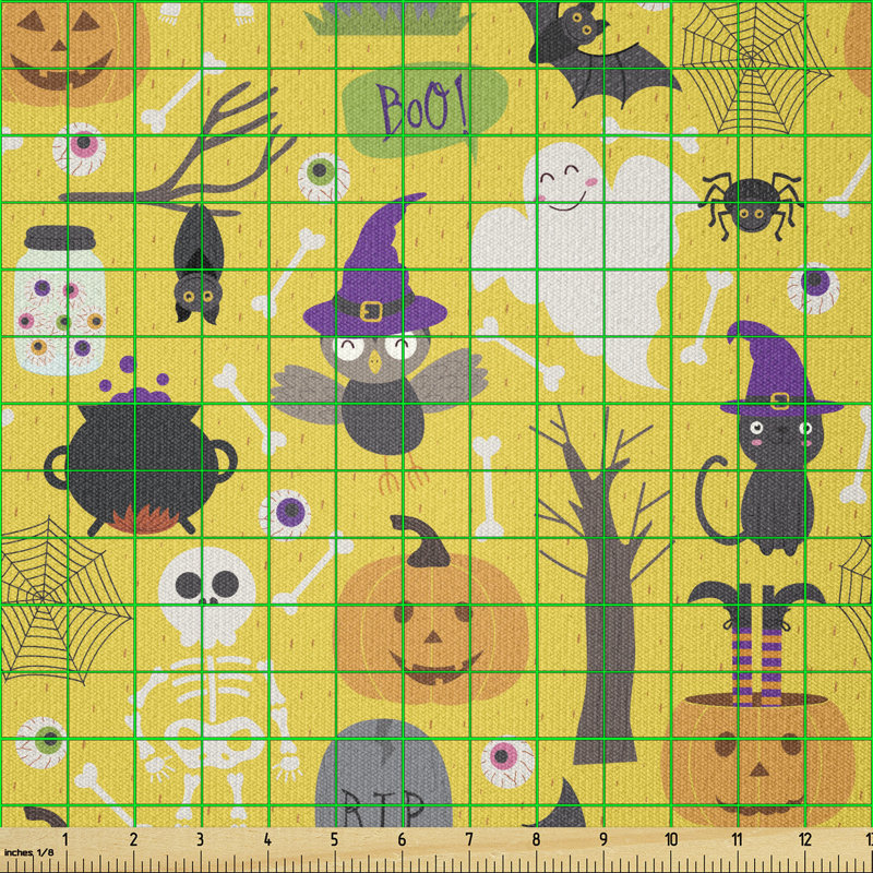 Cullifer Variety of Halloween Elements Multi-Purpose Fabric