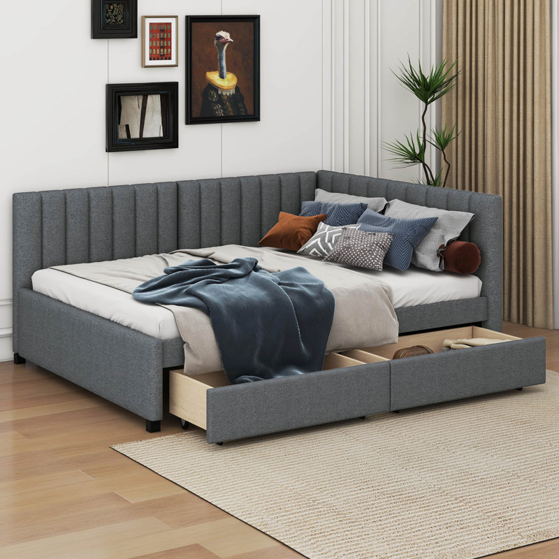 Keallan Upholstered Daybed, Gray
