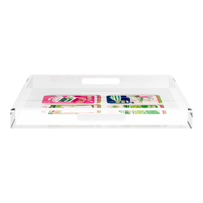 Mahjong Acrylic Decorative Tray, 18"W x 18"D x 2"H