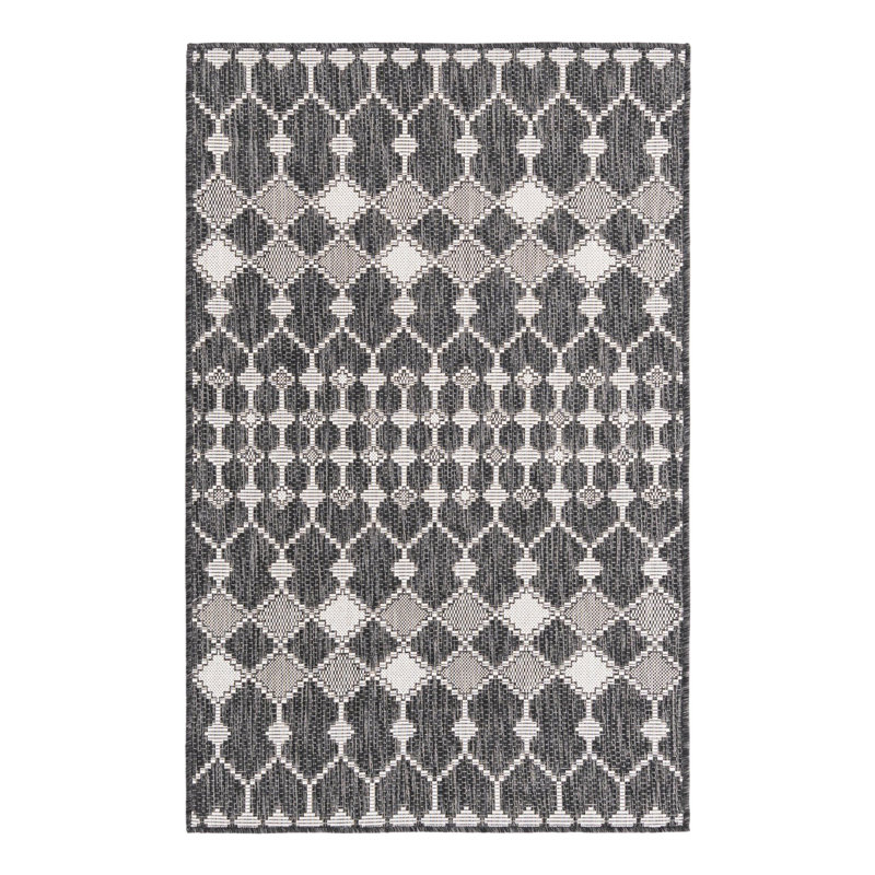 Charcoal Traliccio Indoor/Outdoor Trellis Rug, Rectangle 3' x 5'3"