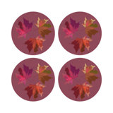 Autumn Leaves Vegan Leather Round Pebble Placemat