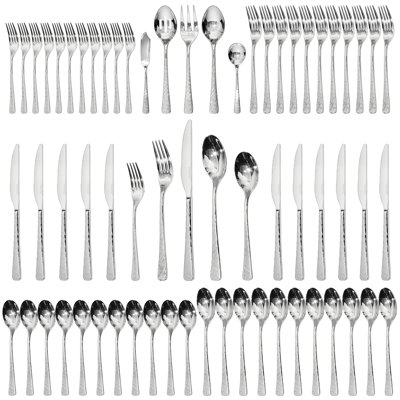 Silverware Set For 12, 65-piece 18/10 Stainless Steel Flatware Set With Serving Utensils
