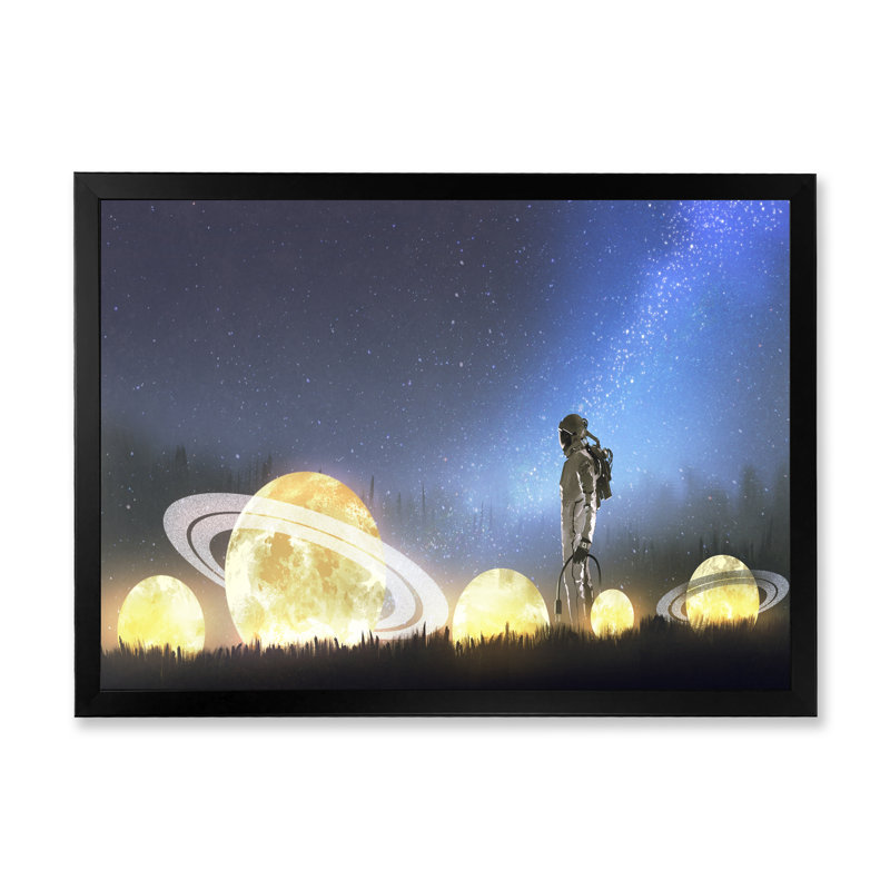 «Video In Astronaut», jeu vidéo sur toile «Lost In Galaxy II», Cadre photo noir, H 8 po x l 12 po x P 1 po